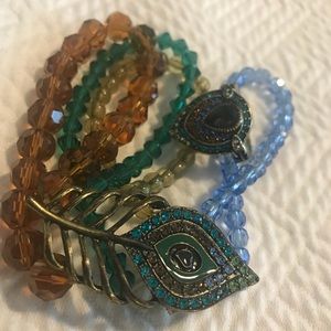 Peacock ring and bracelet